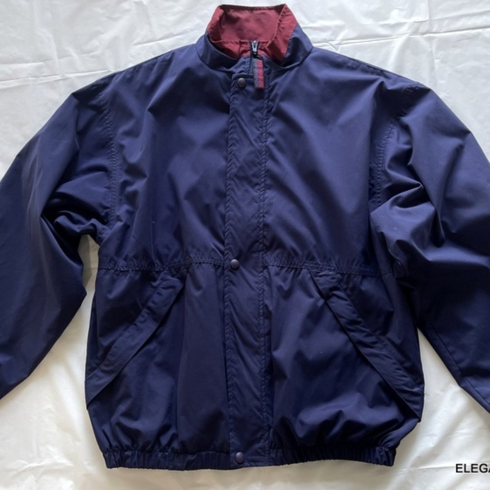 Sun Mountain Windbreaker Jacket Mens M Blue Full Zip Vented Lined Golf Sporty